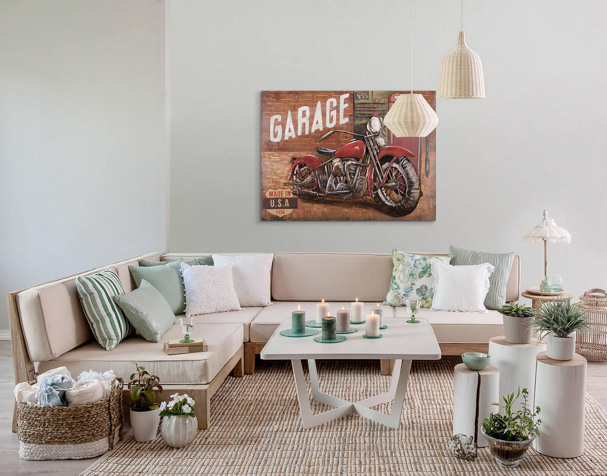 METALLBILD Rot 100/70 cm - Rot/Braun, Metall (6/70cm) - KUNSTLOFT