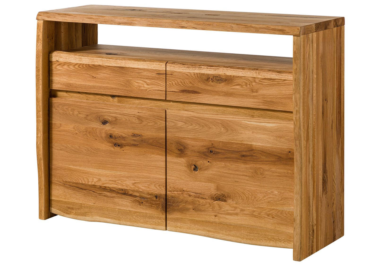 SIDEBOARD Wildeiche 131x45x96 natur geölt PURE OAK #103 - Braun, Holz (131/96/45cm) - Massivmoebel24