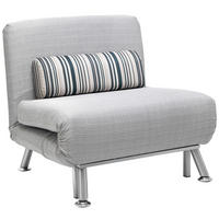 SCHLAFSESSEL, Metall, Leinen, Grau - Grau, Metall (70/75/75cm) - HOMCOM