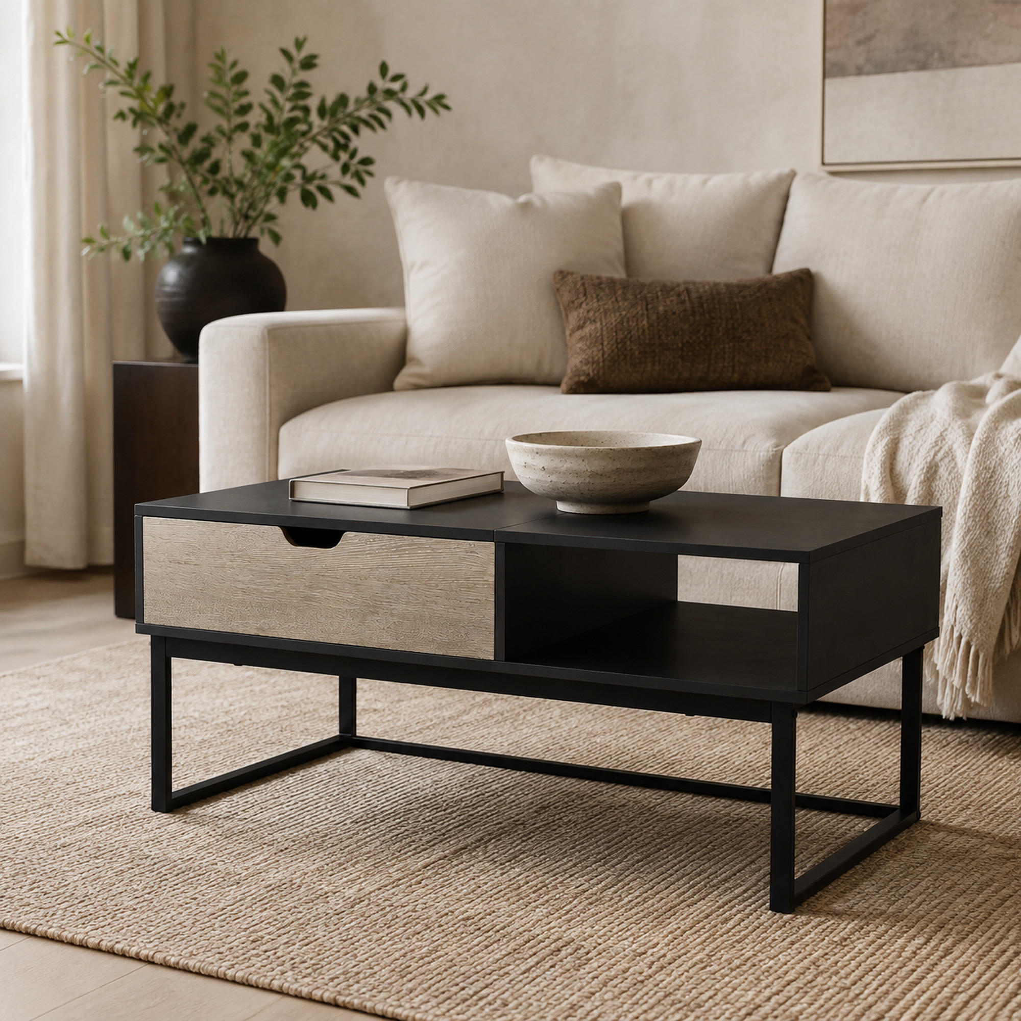 Teamson Home Couchtisch Schwarz 60.3x45.1x45.1 cm