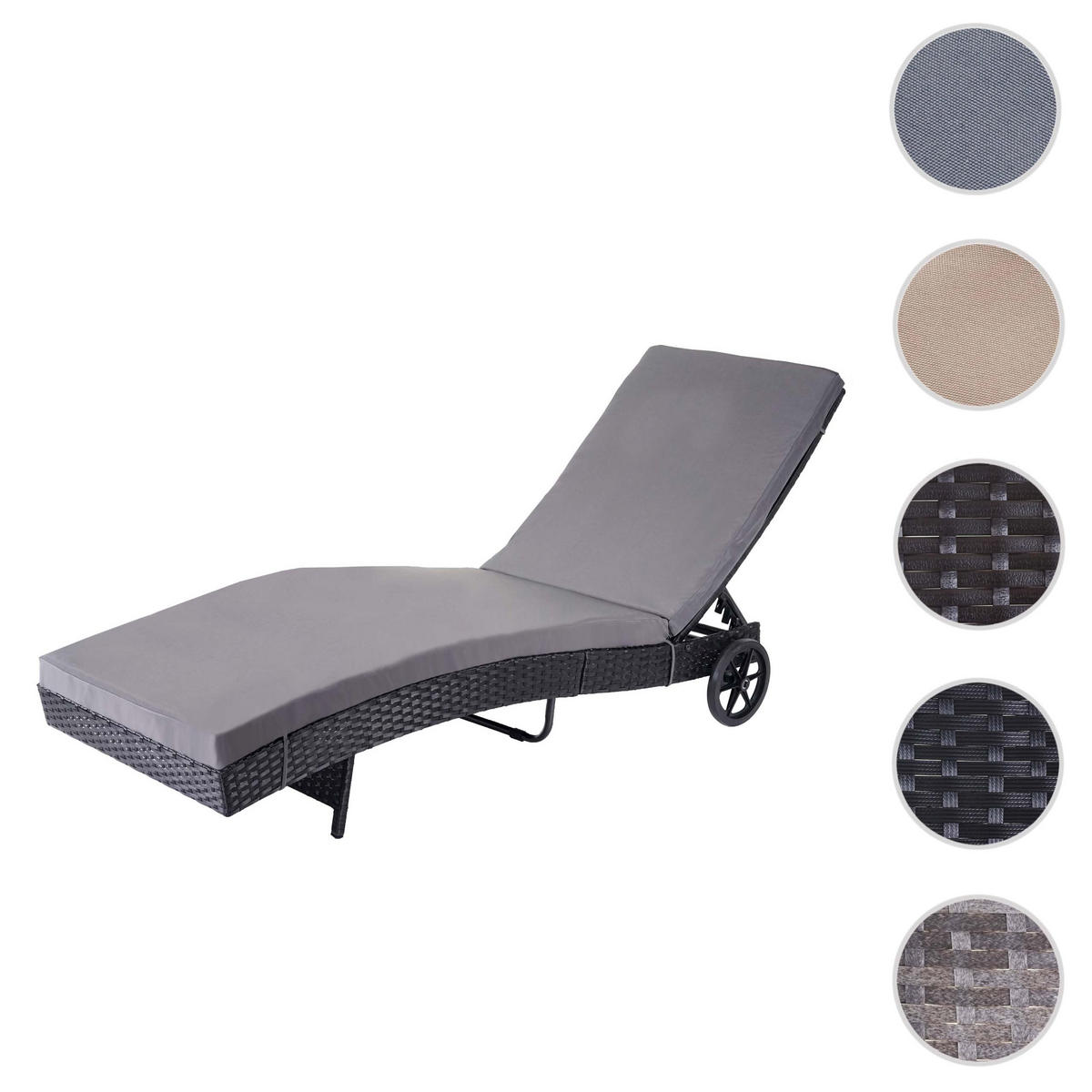 SONNENLIEGE Anthrazit, Grau - Anthrazit/Grau, Kunststoff (60/91/205cm) - MCW