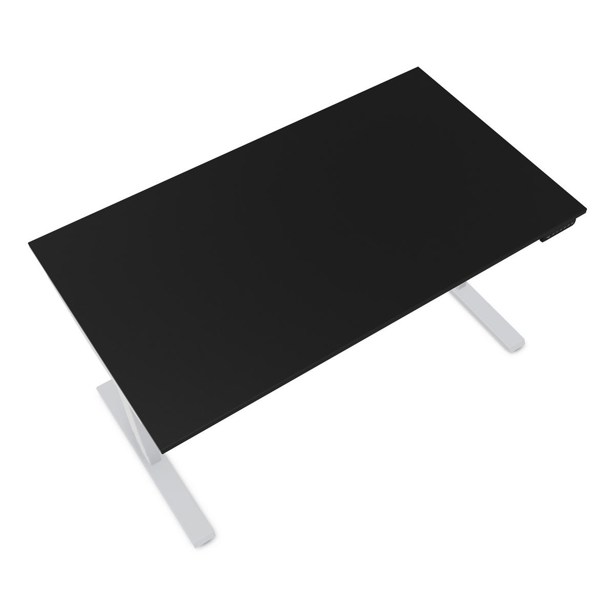 SCHREIBTISCH Elektrisch höhenverstellbarer Schreibtisch Y-Line Schwarz Weißaluminium 140/70/62-127cm - Weiß Hochglanz/Silberfarben, Holzwerkstoff/Metall (70/140/127cm) - ASSMANN