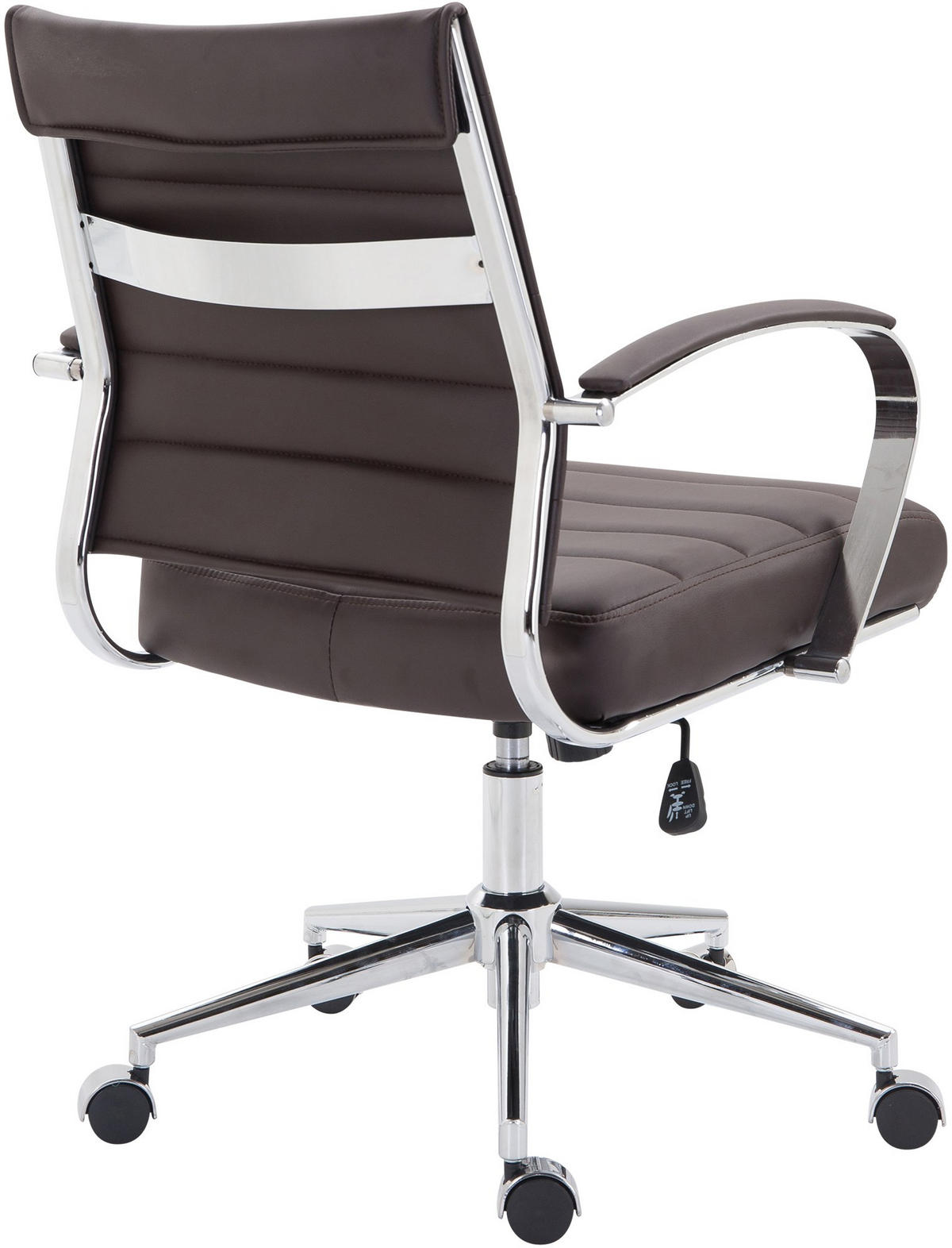 DREHSTUHL Lederlook Braun - Chromfarben/Braun, Leder/Textil (57/90/62cm) - CLP