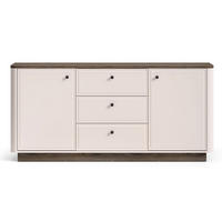 KOMODA Vilavio kašmír/dekor dub tmavý 180 cm - tmavě hnědá/šedohnědá, kov/kompozitní dřevo (180/85/40cm) - Selsey