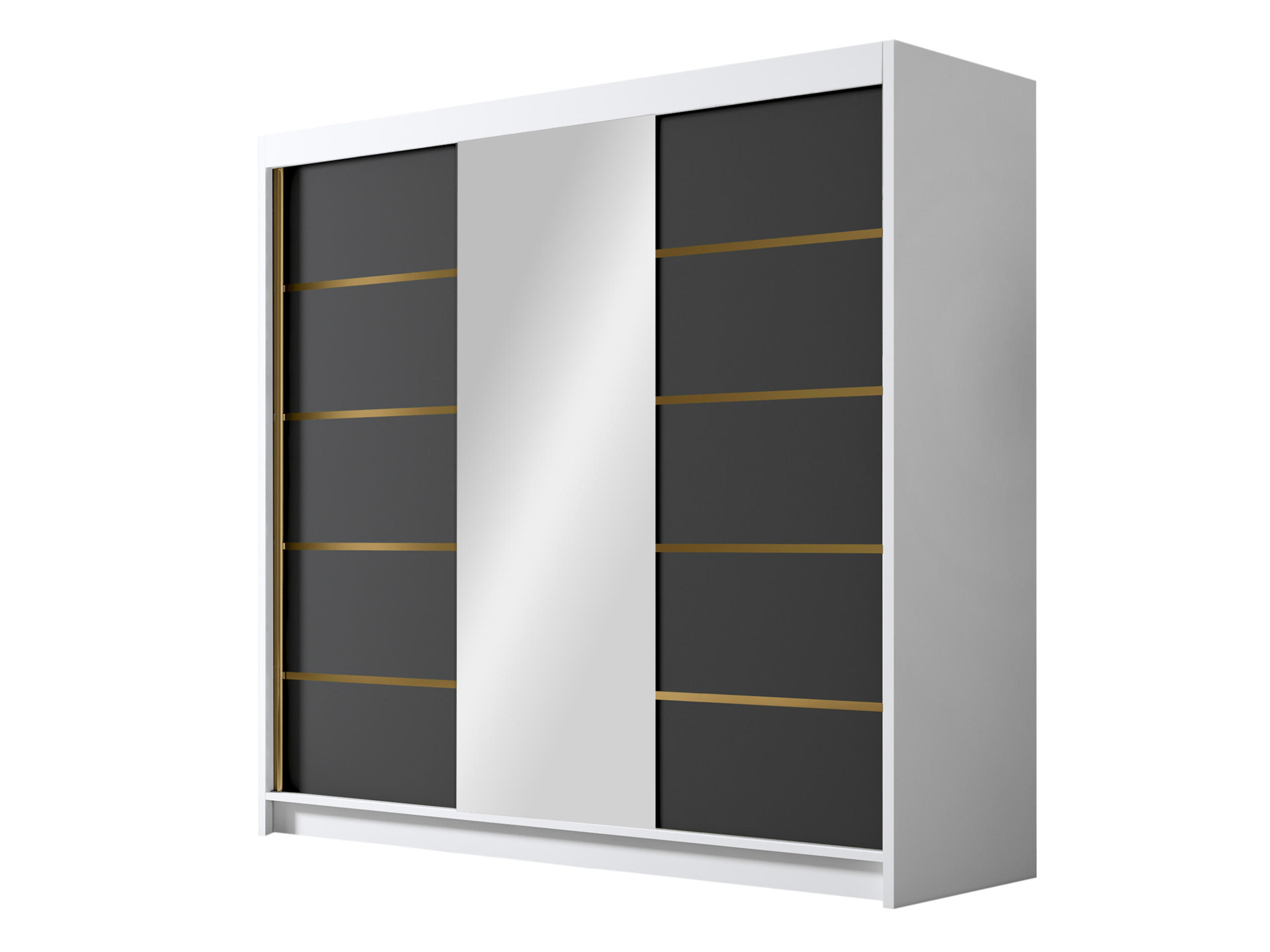 SCHIEBETÜRENSCHRANK Evo VI - Goldfarben/Multicolor, Holzwerkstoff/Metall (200/215/58cm) - MIRJAN24