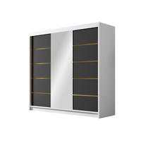 SCHIEBETÜRENSCHRANK Evo VI - Goldfarben/Multicolor, Holzwerkstoff/Metall (200/215/58cm) - MIRJAN24