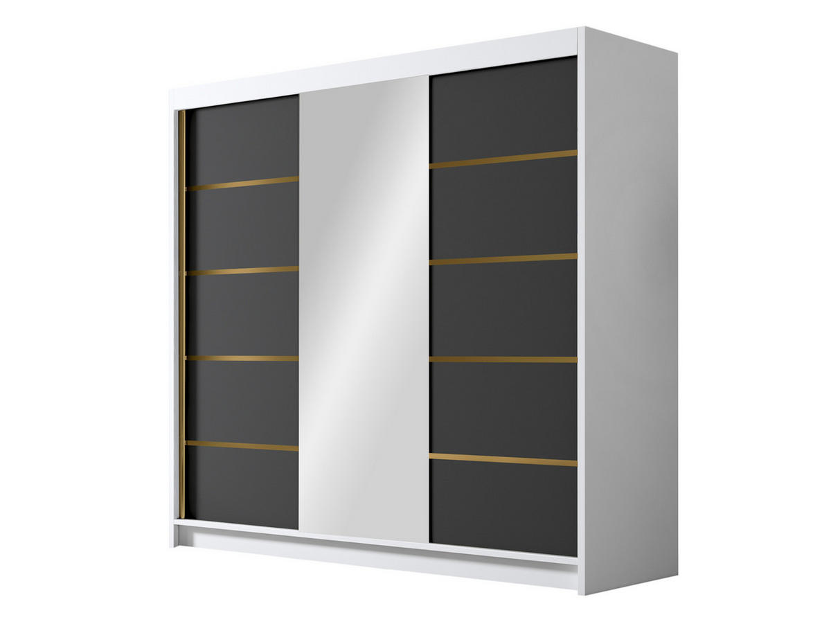 SCHIEBETÜRENSCHRANK Evo VI - Goldfarben/Multicolor, Holzwerkstoff/Metall (200/215/58cm) - MIRJAN24