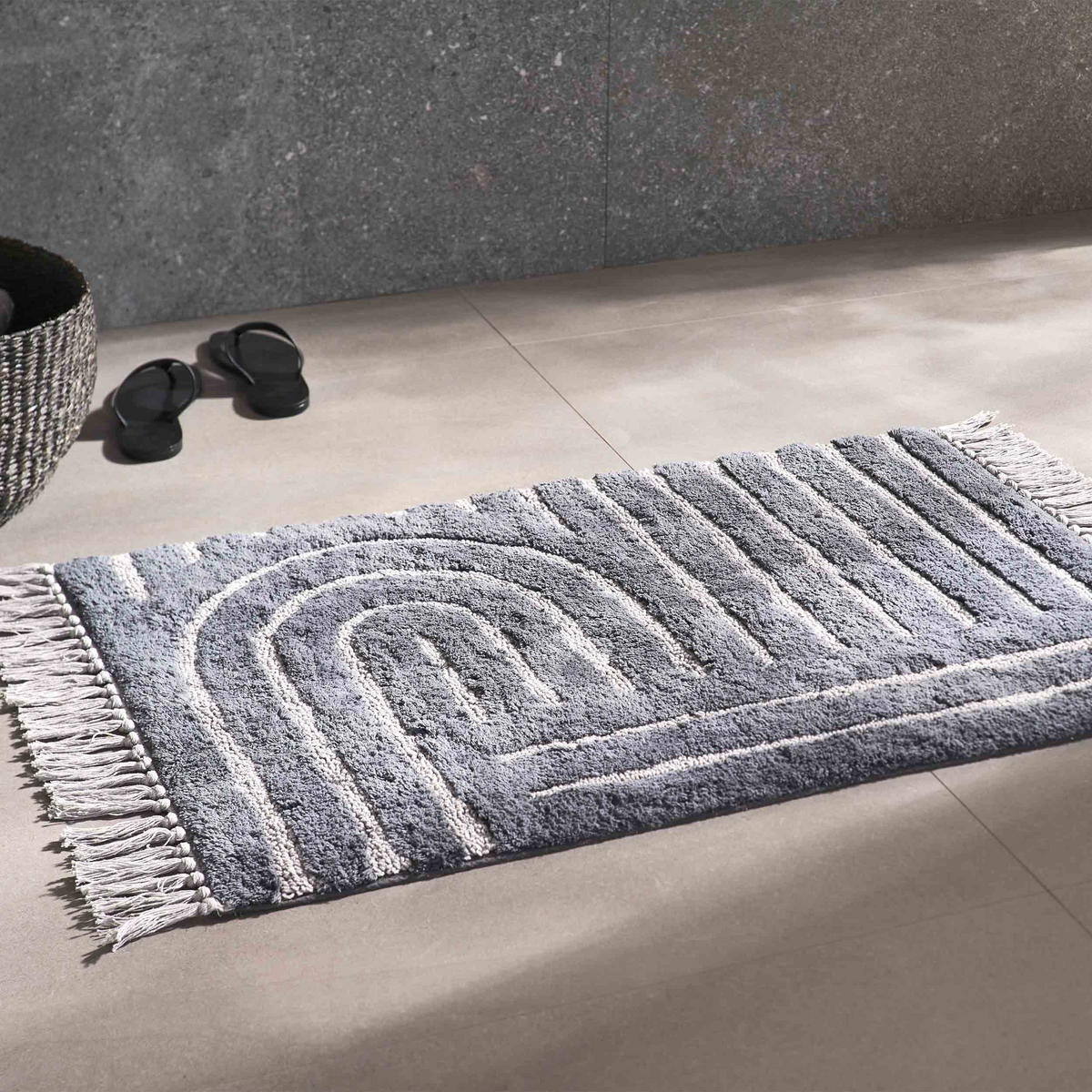 BADEMATTE BAHAMAS - Grau, Textil (60/90cm) - Schöner Wohnen