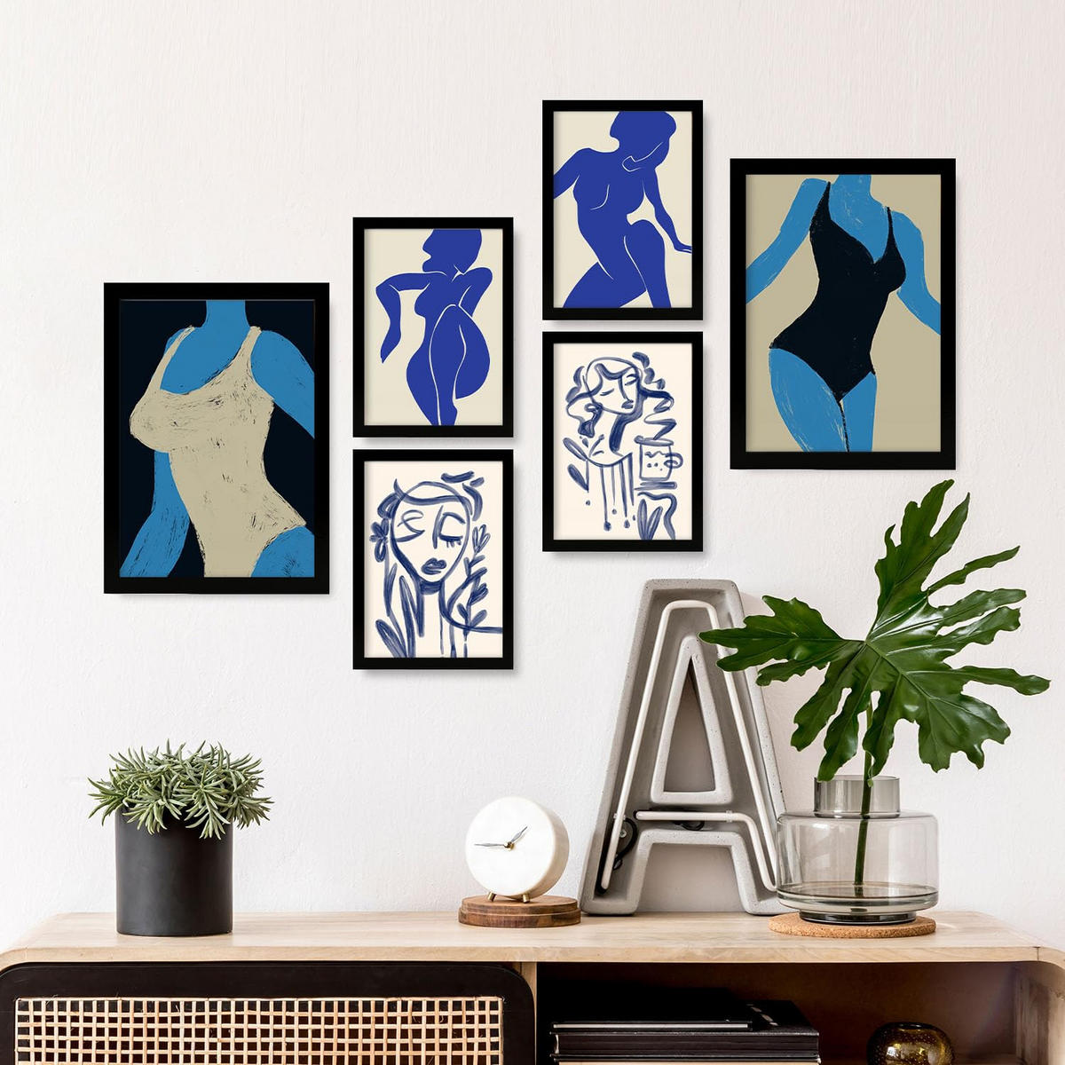 POSTER Set Mit 6 Mettle Body Größe A3 & A4 Schwarzer Rahmen - Schwarz, Papier (29.7/1cm) - Nacnic