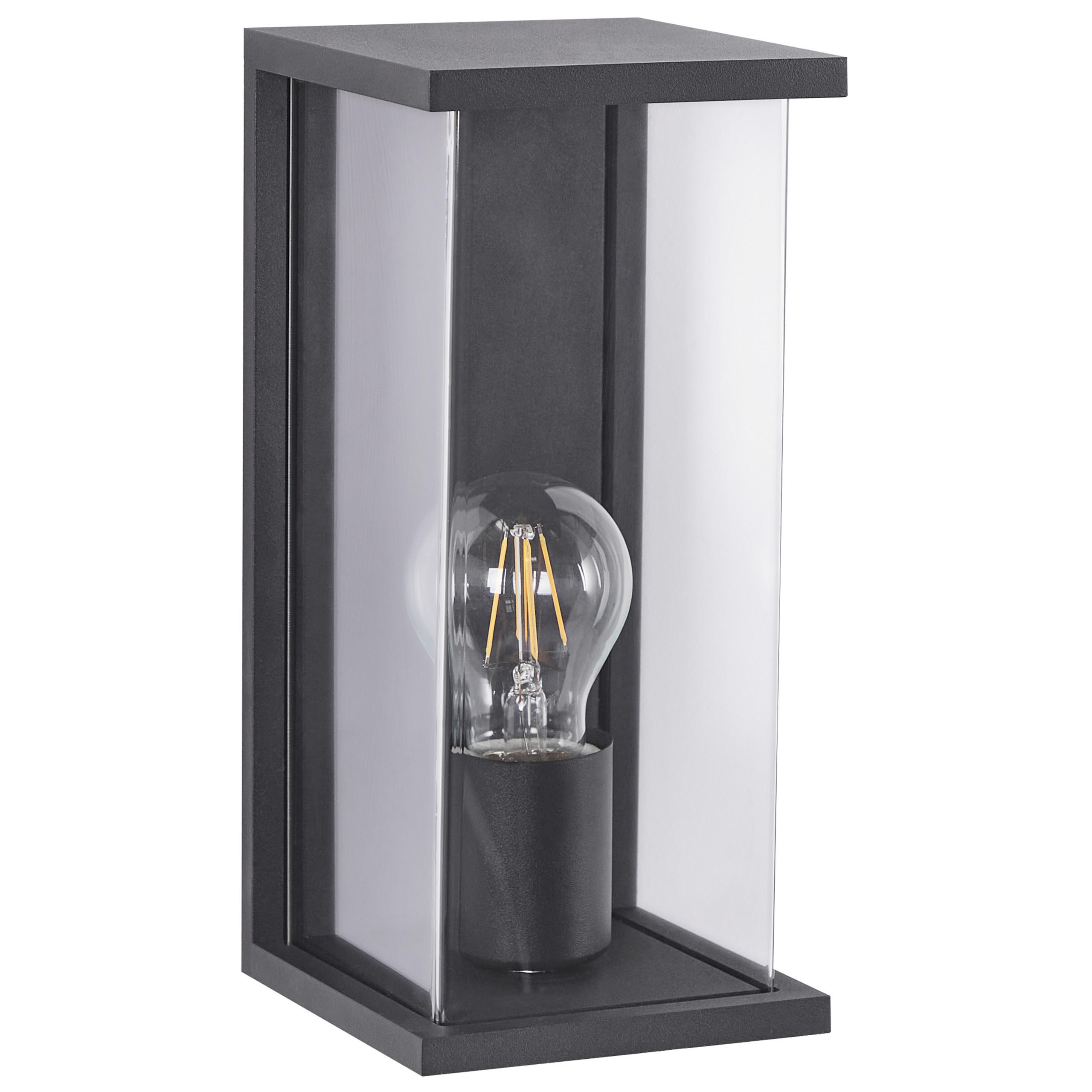 AUSSENWANDLEUCHTE Schwarz Wakal - Schwarz, Metall (12/26/13cm) - Beliani