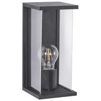 AUSSENWANDLEUCHTE Schwarz Wakal - Schwarz, Metall (12/26/13cm) - Beliani