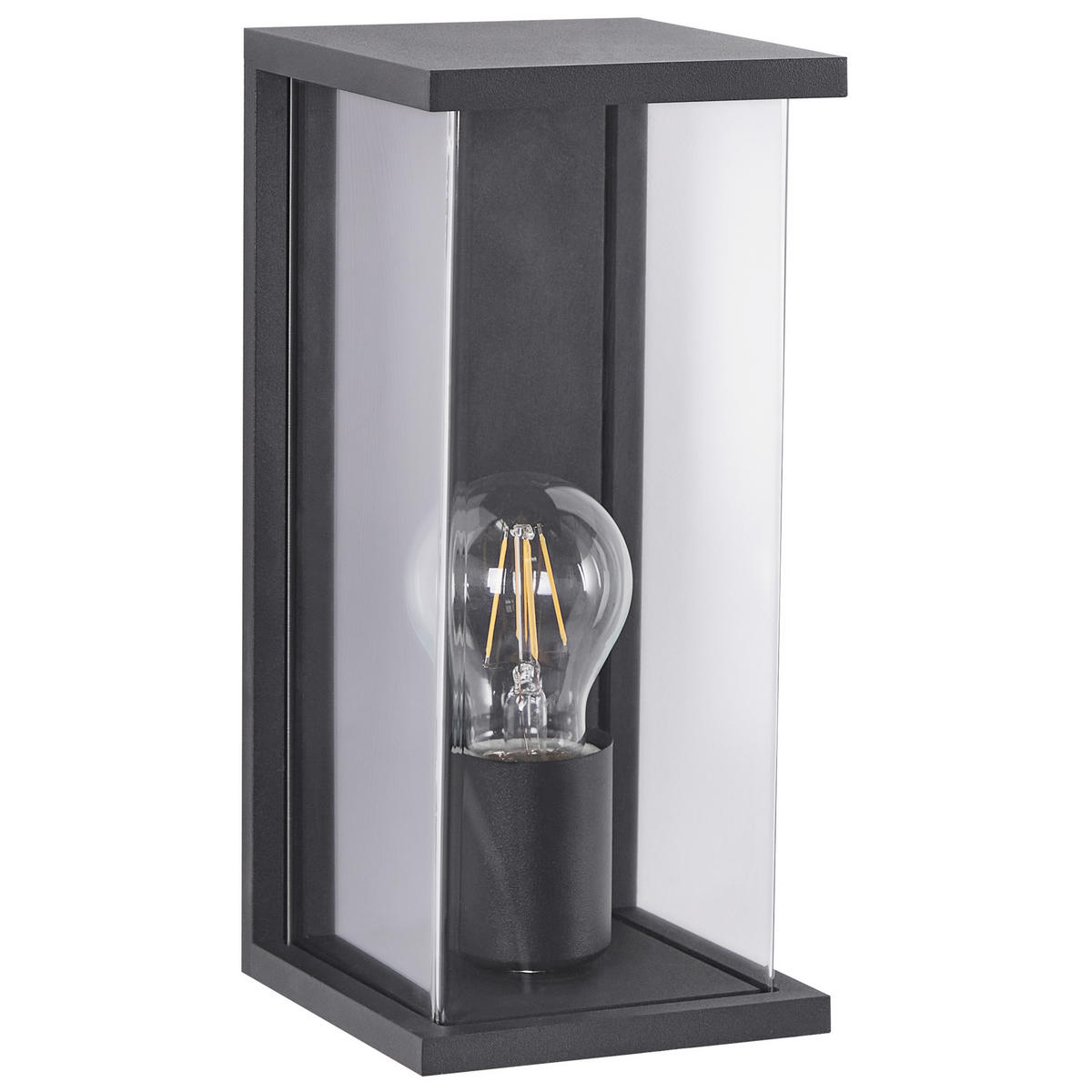 AUSSENWANDLEUCHTE Schwarz Wakal - Schwarz, Metall (12/26/13cm) - Beliani