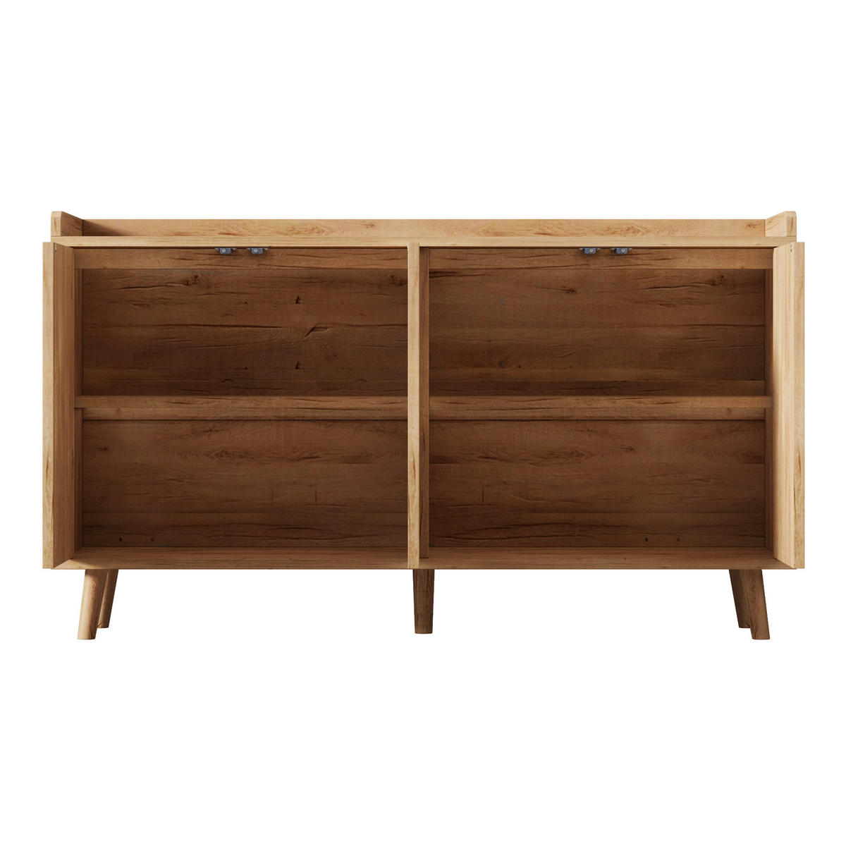 SIDEBOARD Naturholz-Optik 140cm mit 4 Türen Verstellbare Einlegeböden - Naturfarben, Holzwerkstoff (140/84/40cm) - Urban Meuble
