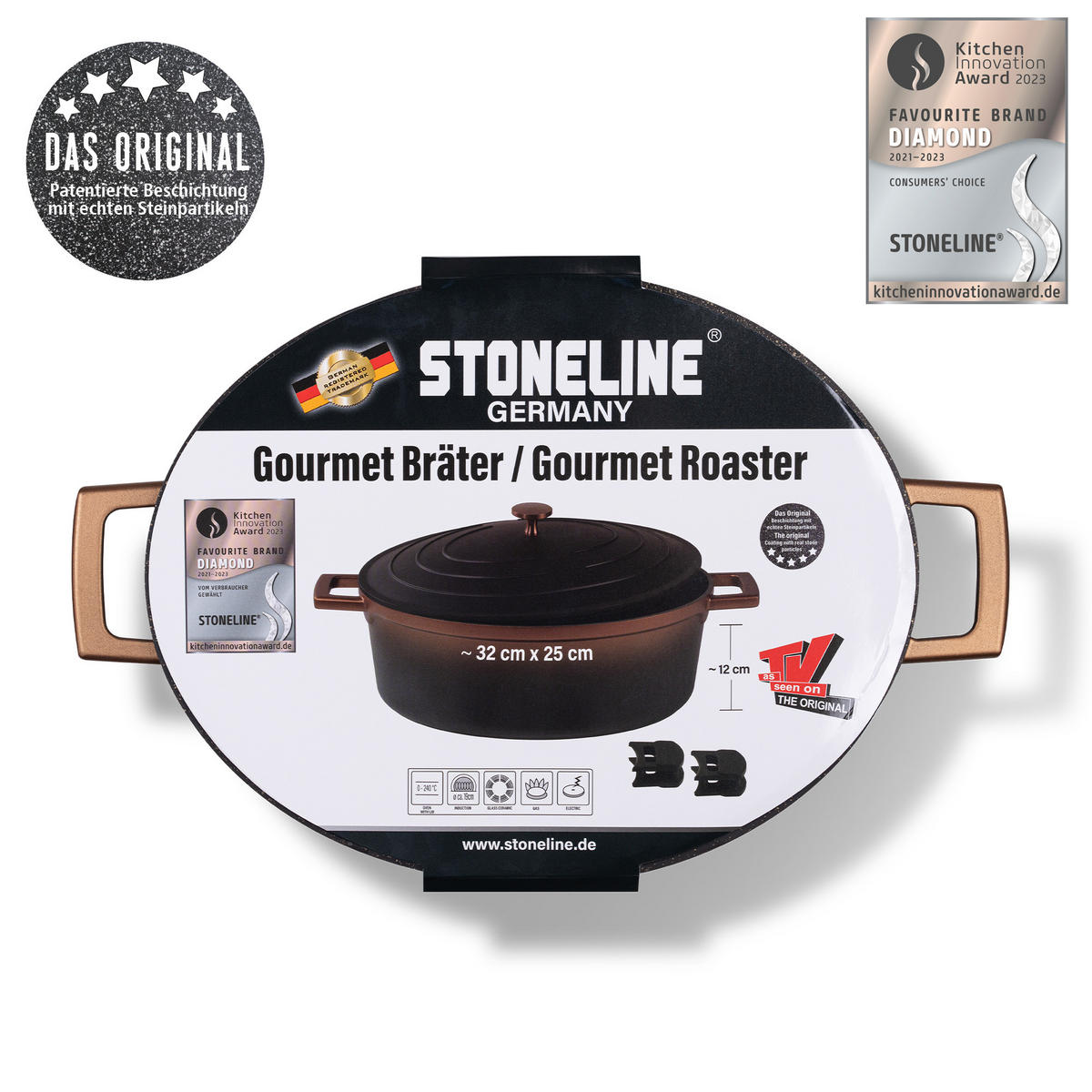 GOURMET BRÄTER - Roségold, Metall (32cm) - Stoneline