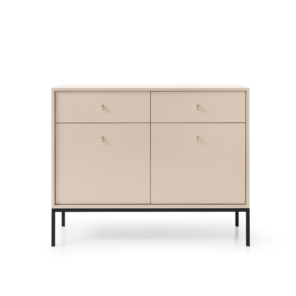 KOMMODE MONDO 104/83/39 cm mit 2 Schubladen 2 Türen Beige - Beige, Holzwerkstoff (104/83/39cm) - MASSENO