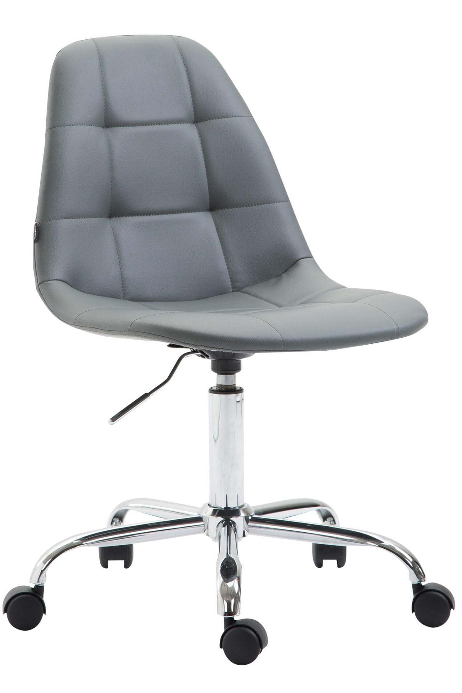BÜROSTUHL Rhein, Kunstleder Grau - Grau, Textil/Metall (47/89/56cm) - TPFLiving