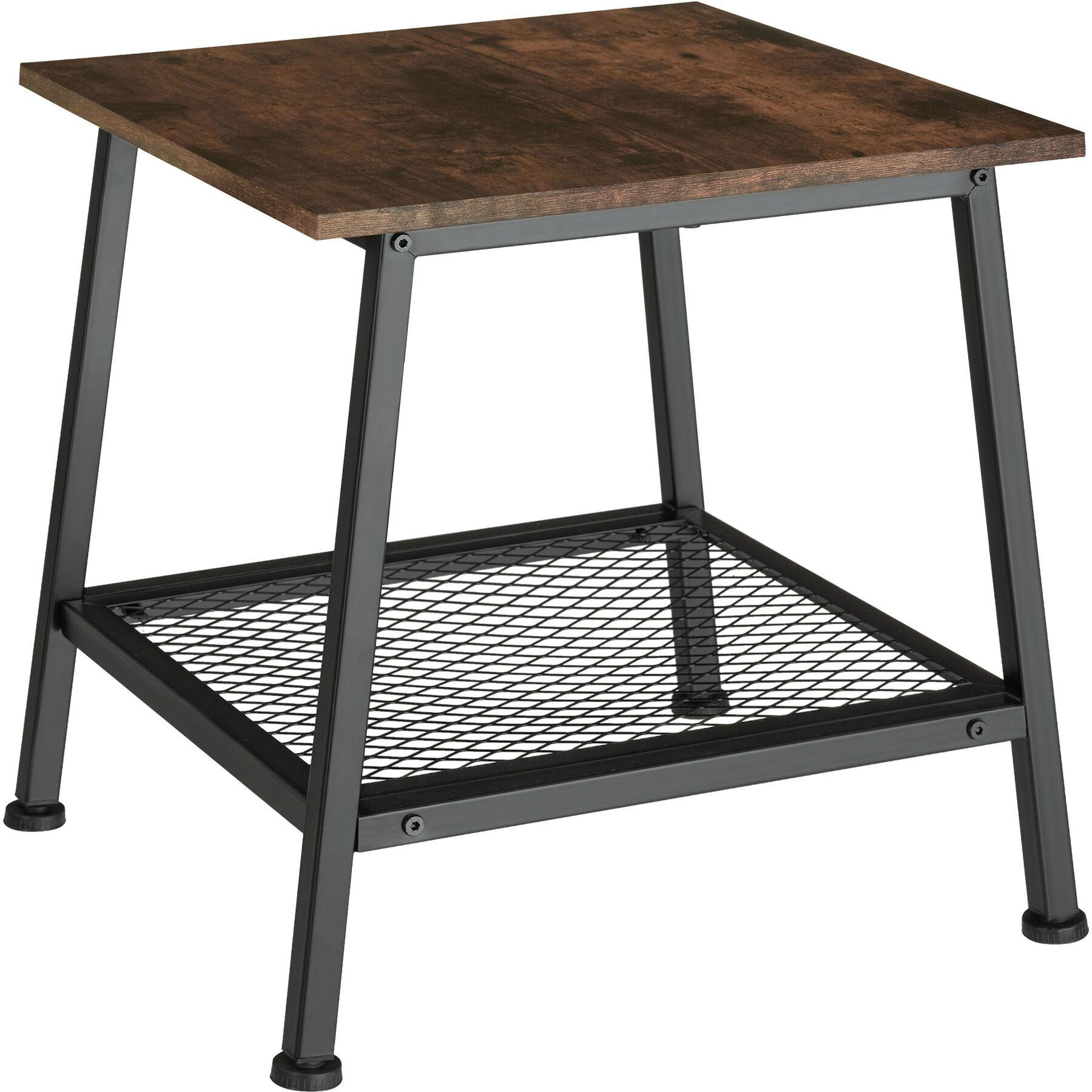 BEISTELLTISCH Bedford,45,5 x 45 x 47 cm,Industrial Holz dunkel, rustikal - Rostfarben, Holz (45.5/45/47cm) - tectake