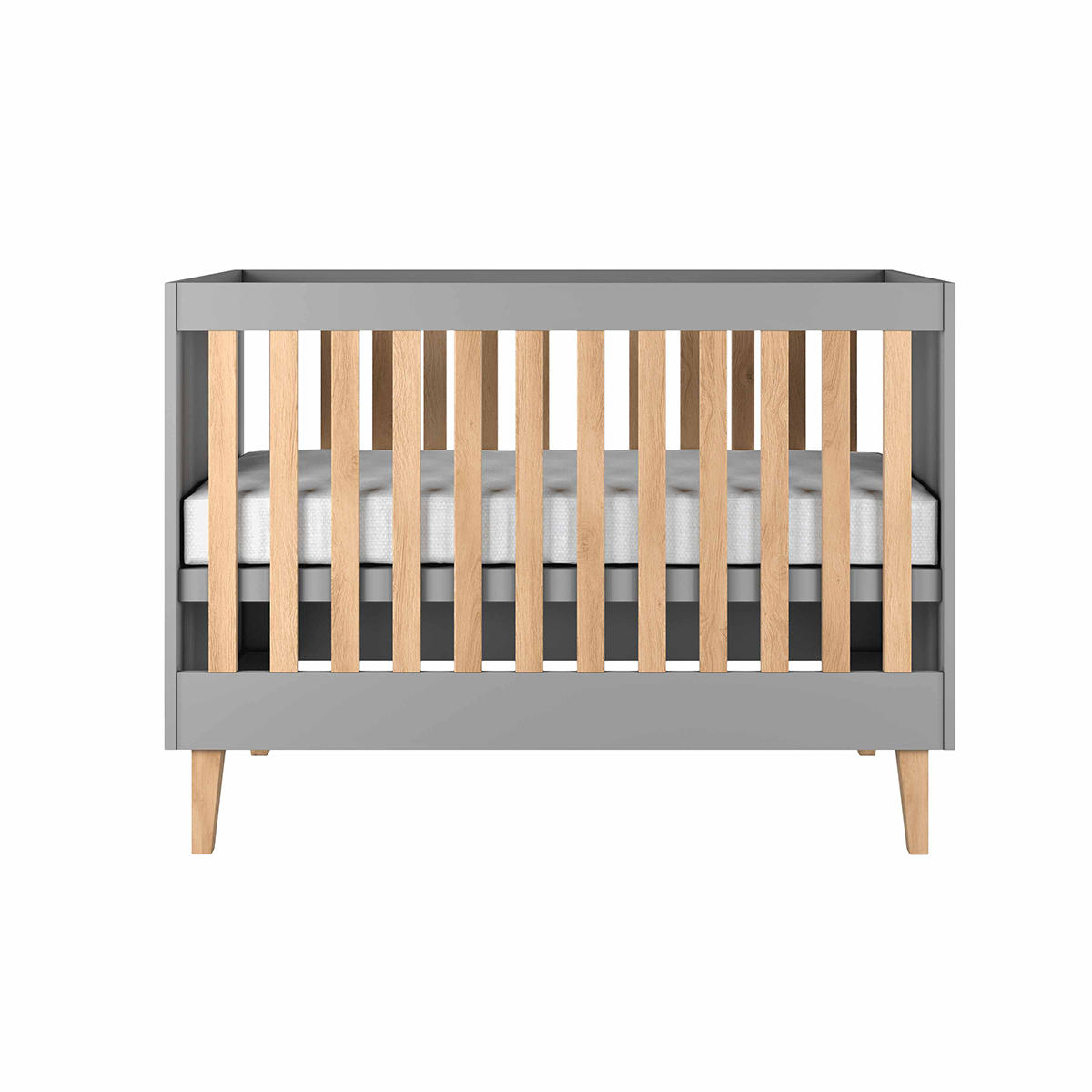 KINDERBETT Kubi ohne Schublade ohne Matratze Grau 120/60 - Grau, Holzwerkstoff (60/120cm) - Petits-meubles