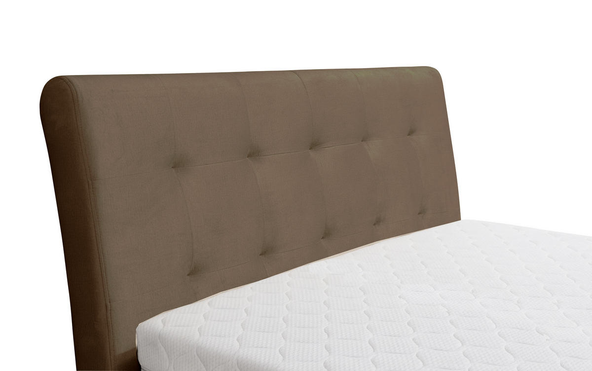 POLSTERBETT mit Bettkasten und Matratze SOLIS, Braun, 140x200 cm - Braun, Textil (140/200cm) - KS Home Concept