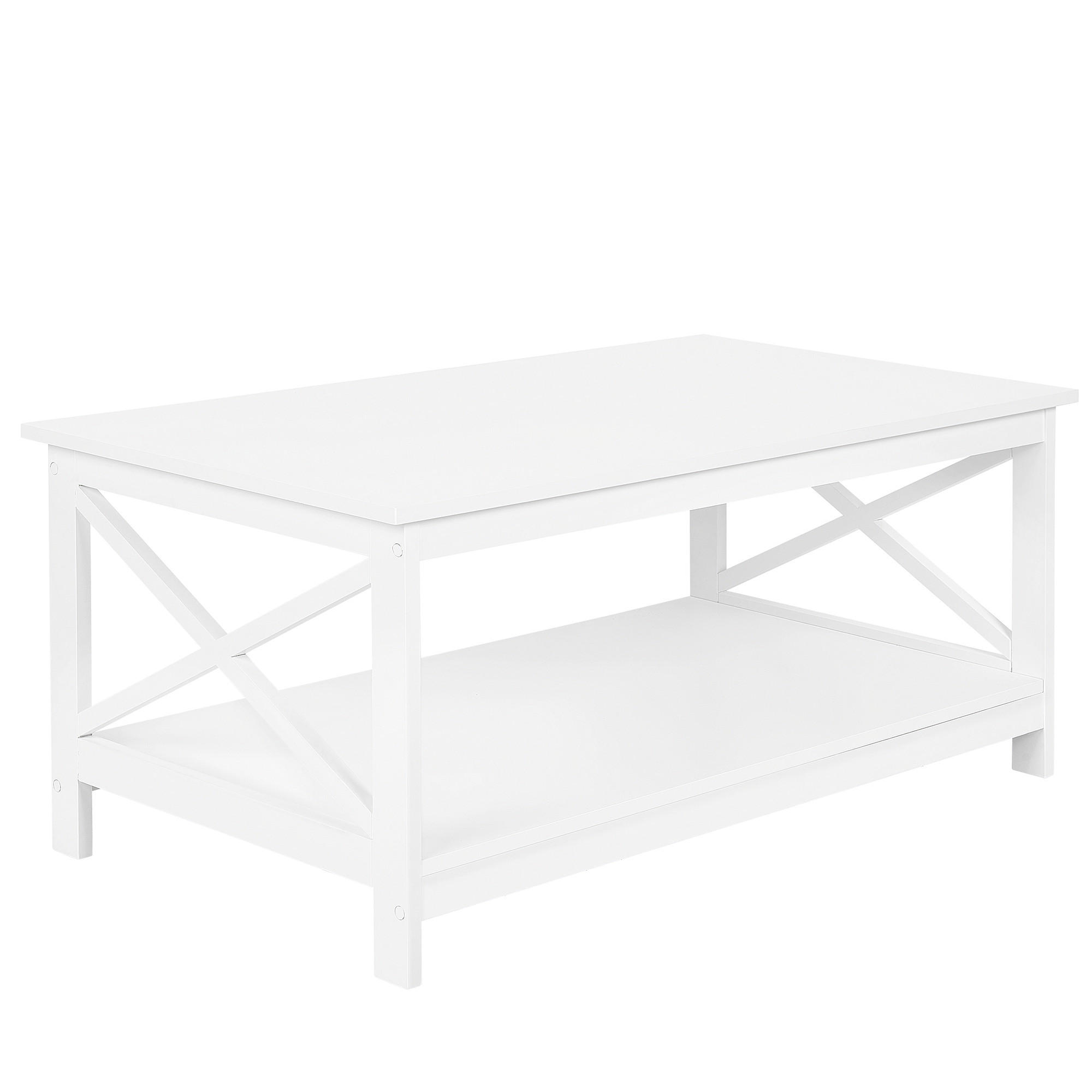 COUCHTISCH weiß rechteckig 55/100 cm Foster - Weiß, Holzwerkstoff (55/100/45cm) - Beliani