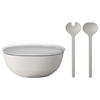 SERVIERSCHALE MIT DECKEL & SALATBESTECK Silueta Nordic White 5000 ml - Weiß, Kunststoff (30.1cm) - Mepal