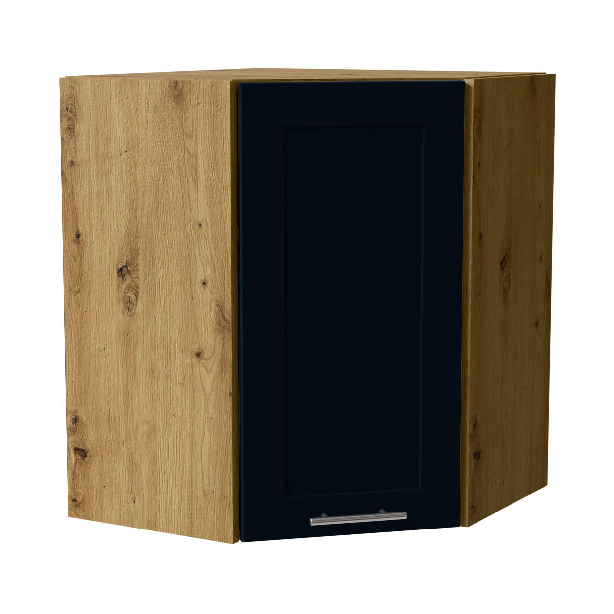 ECKHÄNGESCHRANK Oslo W10/60 Eiche Artisan / Indigo Matt 60 / 60 / 72cm - Eiche Artisan/Dunkelblau, Holz/Holzwerkstoff (60/72/60cm) - Feldmann-Wohnen