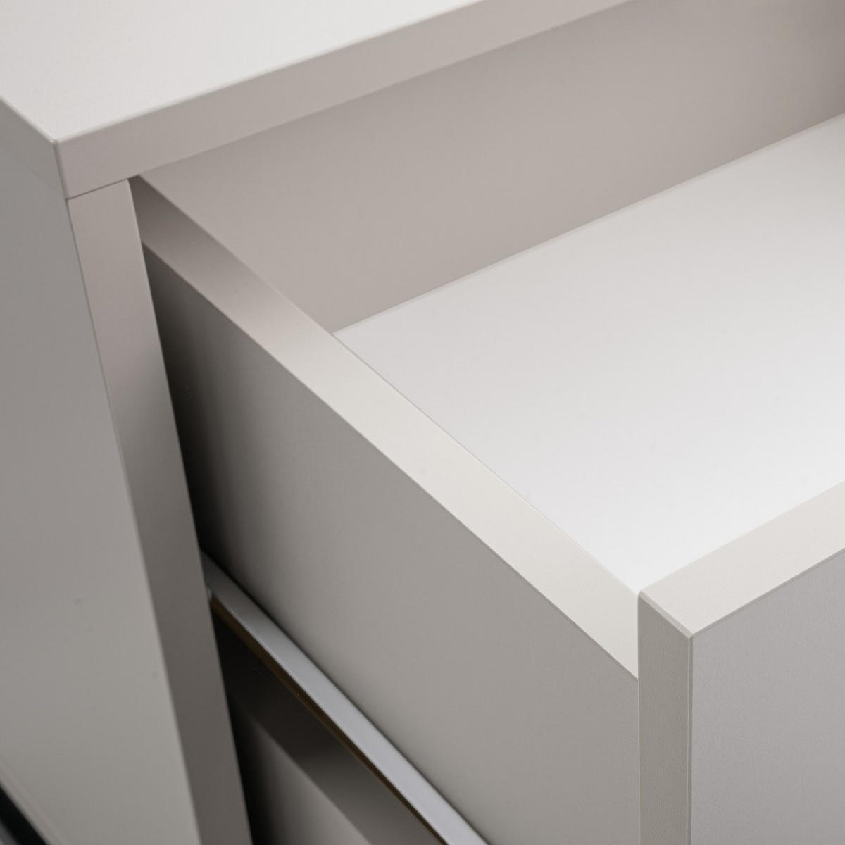 NACHTTISCH Giana mit 2 Schubladen, 43 cm, Beige Sand - Sandfarben/Beige, Holzwerkstoff (43/48.5/34cm) - Beautysofa