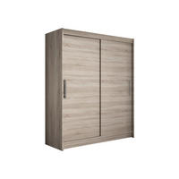 SCHWEBETÜRENSCHRANK Westa I - Silberfarben/Trüffeleichefarben, Holzwerkstoff/Metall (150/200/58cm) - MIRJAN24