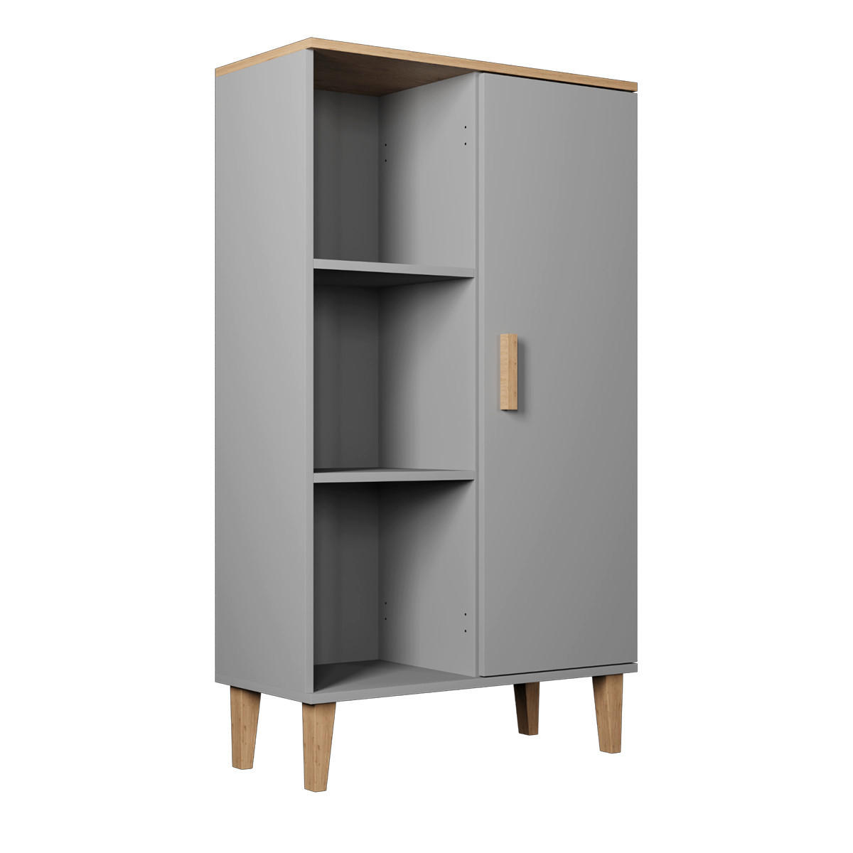 KNJIŽNI REGAL Denver Siva - siva, leseni material (80/120/35cm) - Petits-meubles