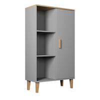 KNIHOVNA Denver Šedá - šedá, kompozitní dřevo (80/120/35cm) - Petits-meubles