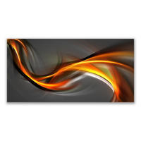 LEINWANDBILD 140x70 cm Dunkle Abstraktion - Schwarz/Orange, Textil (140/4cm) - TULUP