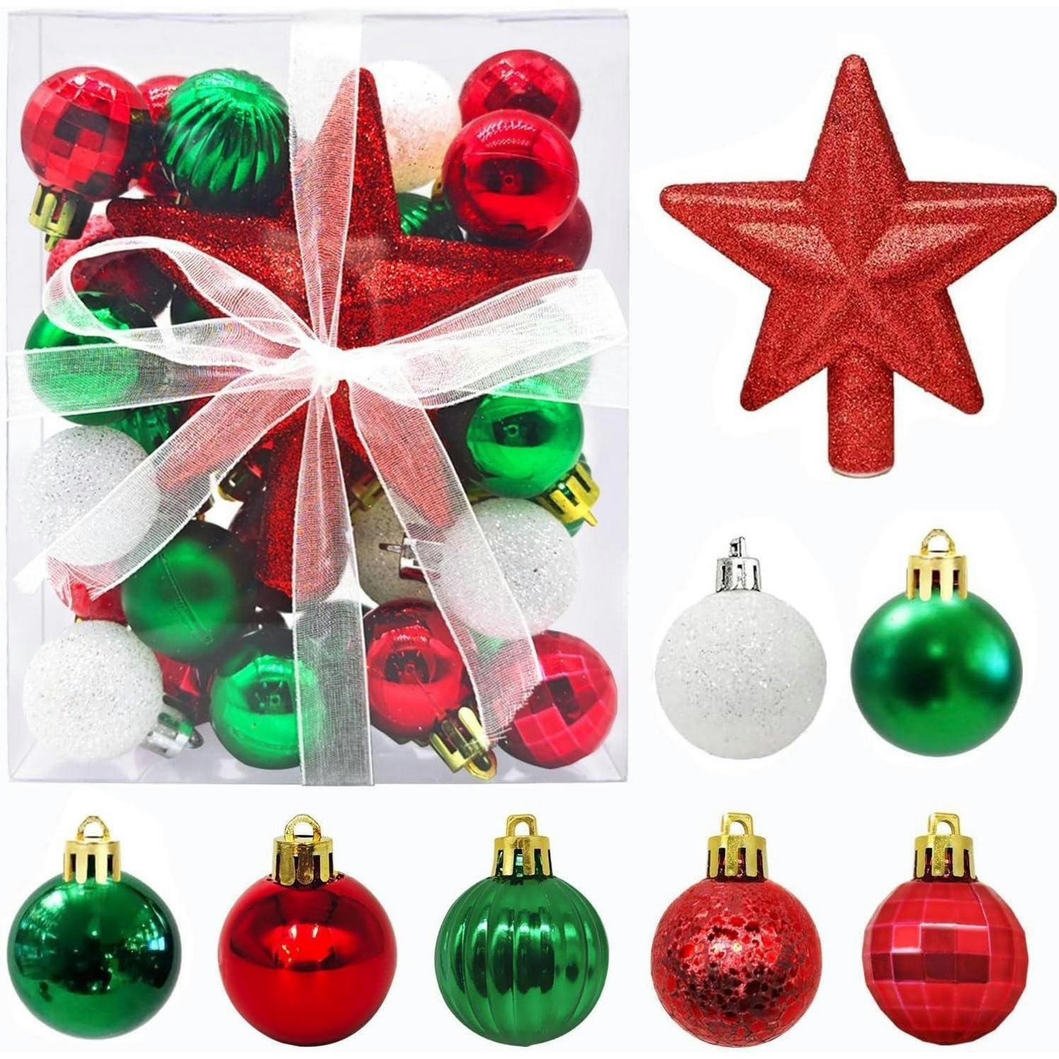 WEIHNACHTSKUGELN 30-teiliges Set 3 cm Rot Grün Weiß - Multicolor, Kunststoff (3/3/3cm)
