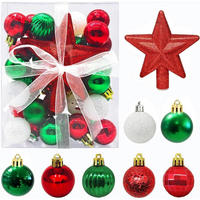 WEIHNACHTSKUGELN 30-teiliges Set 3 cm Rot Grün Weiß - Multicolor, Kunststoff (3/3/3cm)