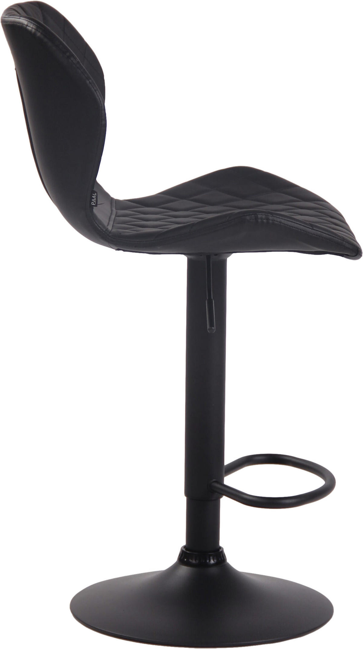 BARHOCKER Cora, Gestell schwarz, Kunstleder Schwarz - Schwarz, Kunststoff/Textil (47/100/51cm) - TPFLiving