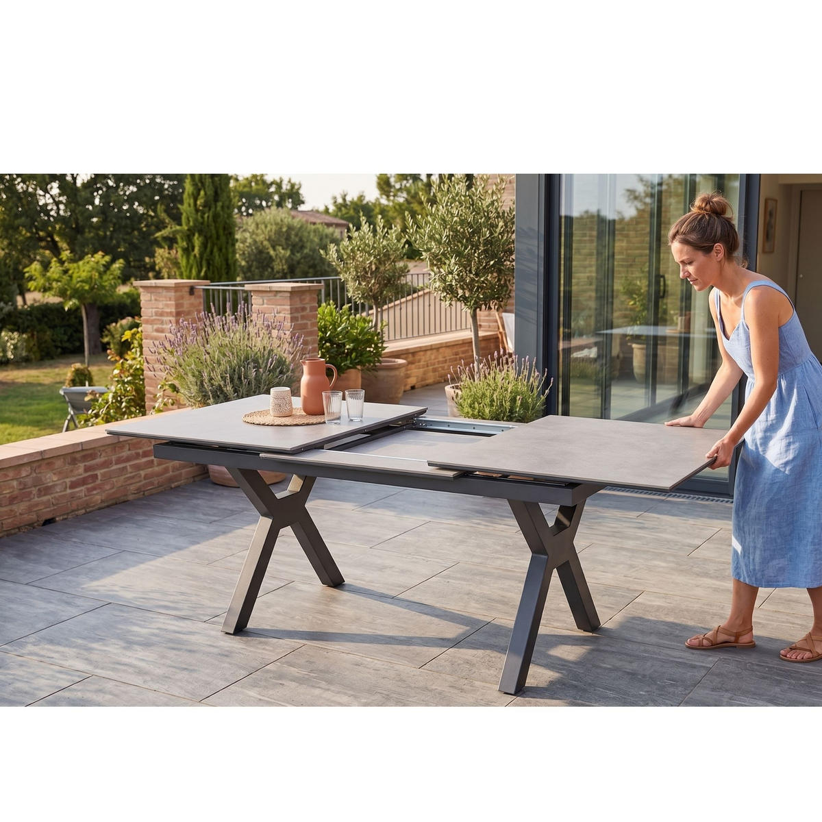 GARTENTISCH Granada ausziehbar - Grau, Metall (210/90/76cm) - Mr. Deko