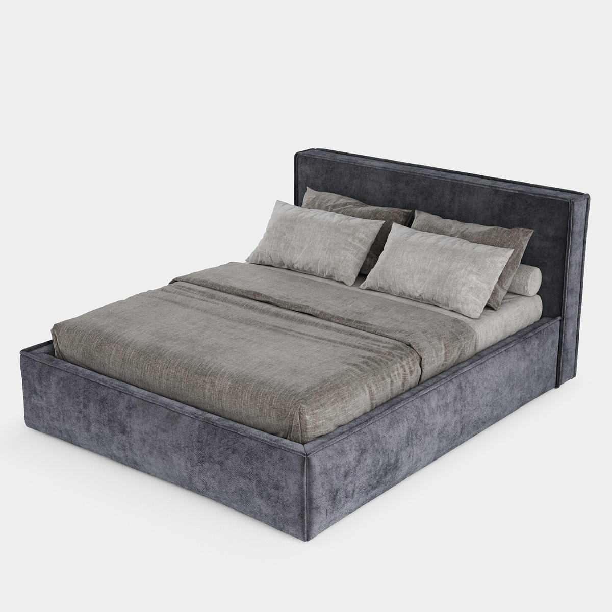 POLSTERBETT Sato mit Stauraum 140/200 cm Anthrazit im Terra NW Stoff - Anthrazit/Schwarz, Holz/Holzwerkstoff (140/200cm) - AltaBeds