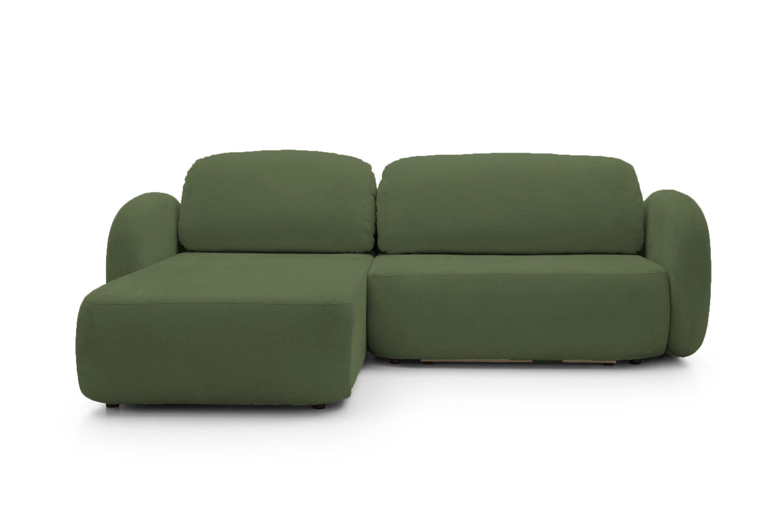 ECKSOFA OLIO L-Form Schlaffunktion mit Bettkasten, lose Rückenkissen, freistehend, LINKS 174x248 cm Green - Grün, Holz/Textil (174/248cm) - DomoHome