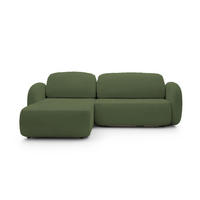 ECKSOFA OLIO L-Form Schlaffunktion mit Bettkasten, lose Rückenkissen, freistehend, LINKS 174x248 cm Green - Grün, Holz/Textil (174/248cm) - DomoHome