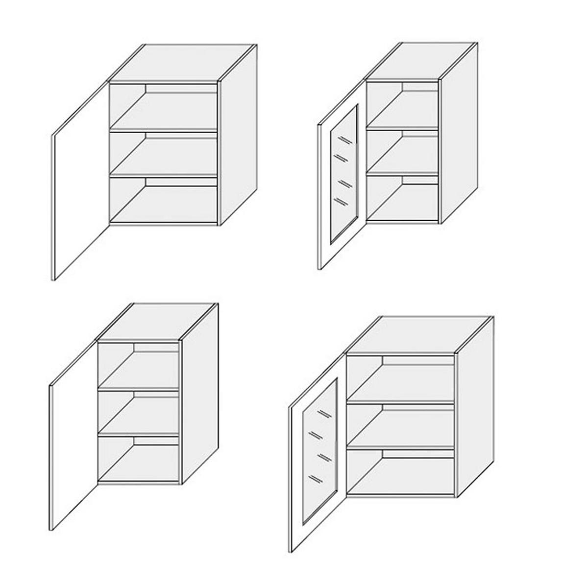 KÜCHENSCHRANK W2/60 Tivoli 60 / 32,5 / 72cm - Weiß, Holz/Holzwerkstoff (60/72/32.5cm) - Feldmann-Wohnen