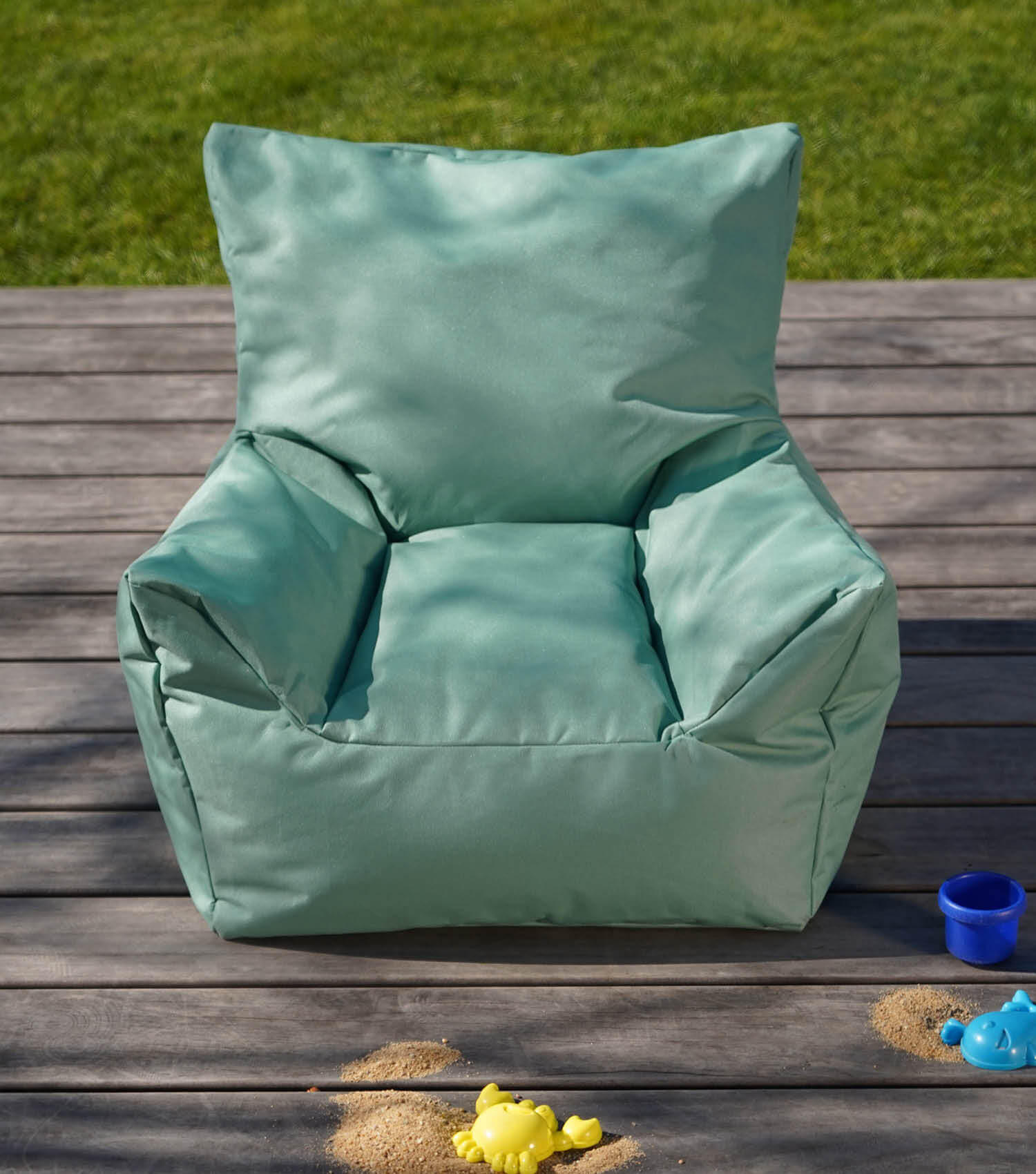 OOUTDOOR-KINDER-SITZSACK Der Gartenzwerg - Mintgrün/Grün, Textil (52/57/53cm) - Mokebo