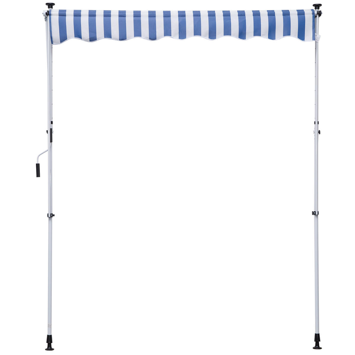 KLEMMMARKISE 200x150 cm höhenverstellbar blau weiß - Blau, Metall (200/280/150cm) - LEBENLANG