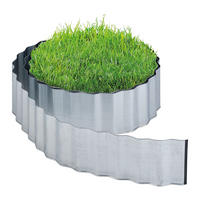 RASENKANTE - Silberfarben, Metall (0.2/16/600cm) - Relaxdays