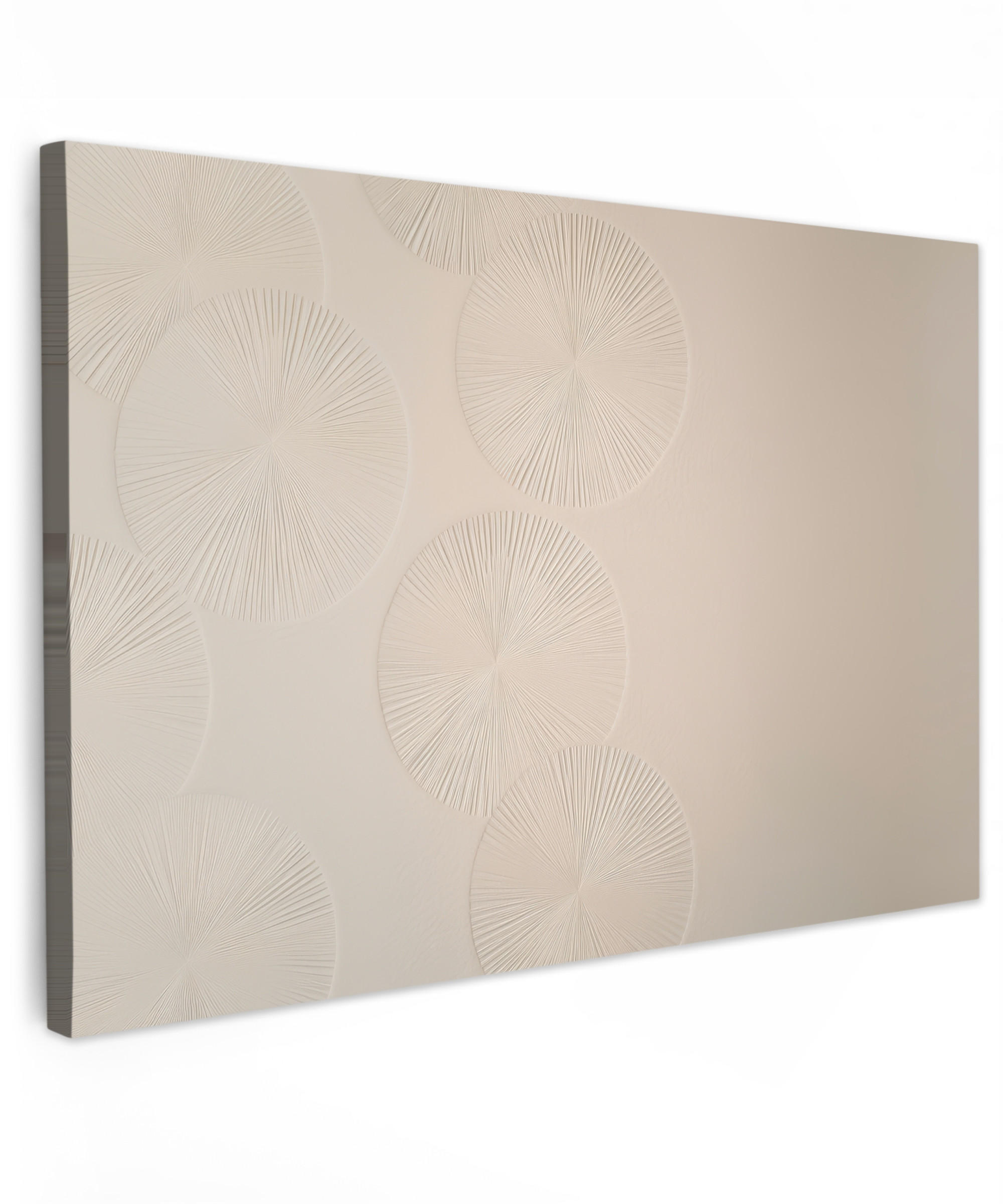 LEINWANDBILD Japandi - Beige - Modern Groß 140x90 cm - Ecru, Textil (140/90cm) - MuchoWow