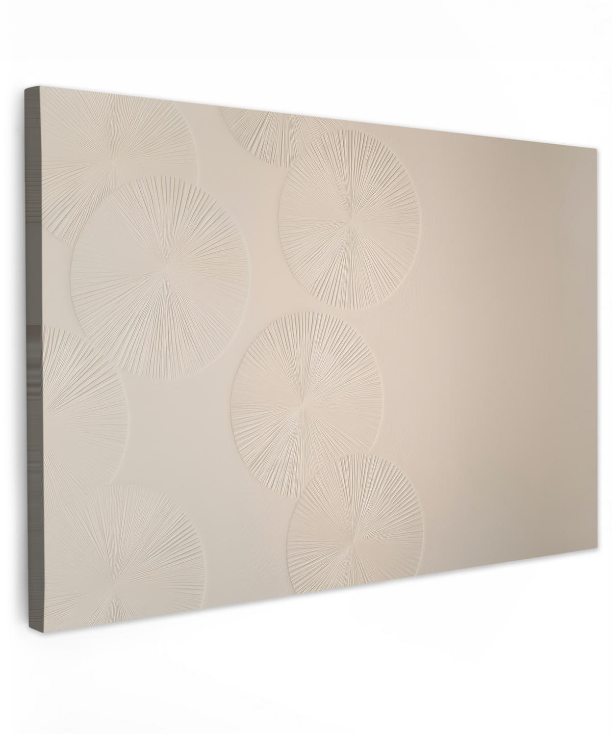 LEINWANDBILD Japandi - Beige - Modern Wohnzimmer Groß 120x80 cm - Ecru, Textil (120/80cm) - MuchoWow