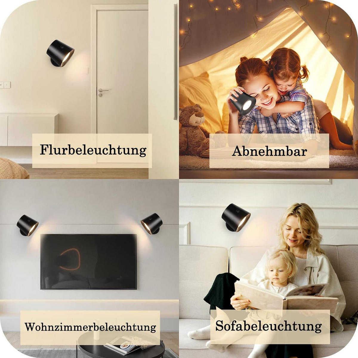 LED WANDLEUCHTE Emma - Schwarz, Kunststoff (9/8/11cm) - Nettlife