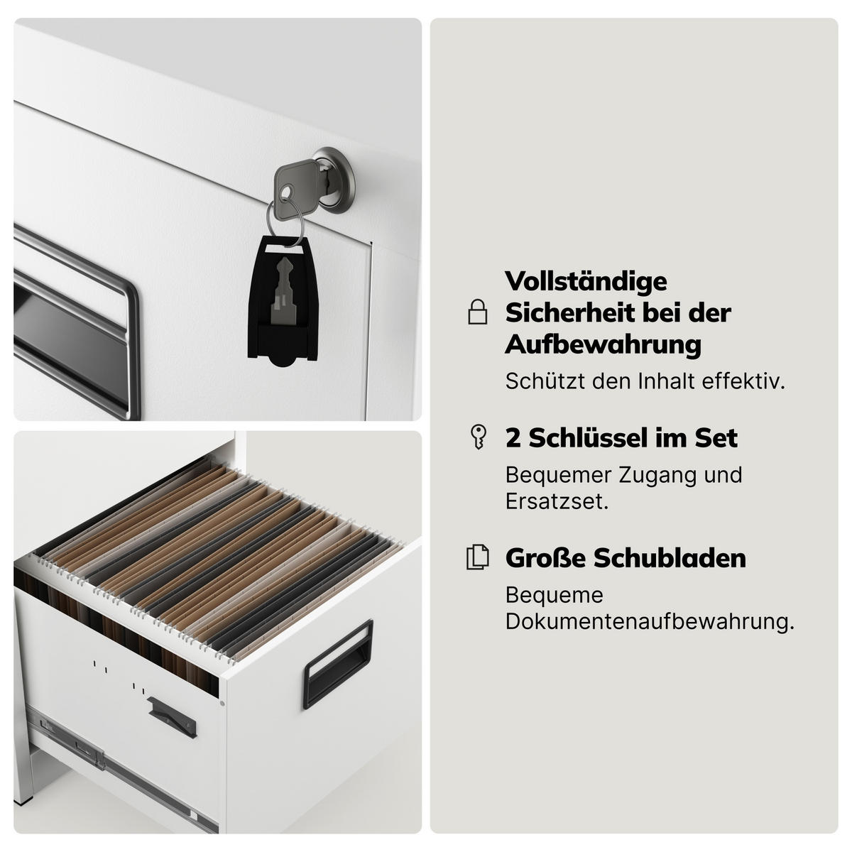 AKTENSCHRANK aus Metall SARA V5 460 x 1625,5 x 600 mm - Weiß, Metall (46/163/60cm) - Jan Nowak