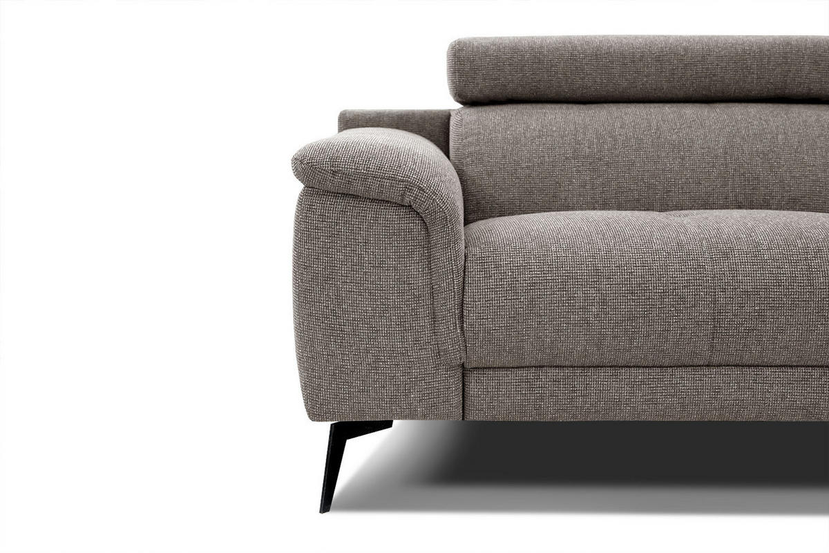 SOFA FIERO 2-Sitzer, taupe - Taupe/Schwarz, Holzwerkstoff/Textil (170/82/103cm) - Courtois Laville