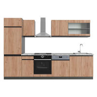 KUHINJSKI BLOK R-Line Zlata moč hrast/antracit 300 cm , DP Marmor - medeni hrast/antracit, leseni material (300/206.8/60cm) - Vicco