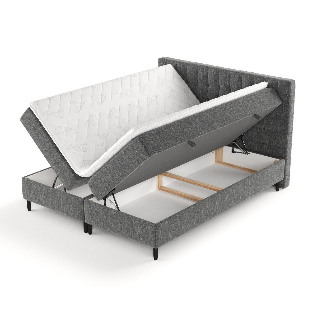 BOXBETT Divine Schwarz 180/200 cm - Schwarz, Holz/Holzwerkstoff (180/200cm) - Maison de Reve