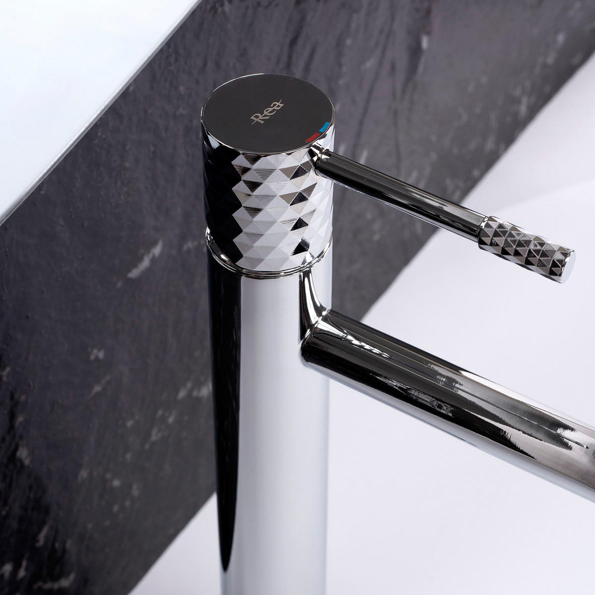 WASCHBECKENARMATUR Rea Lungo Diamond Chrom High - Chromfarben, Metall (2/30/13.5cm) - REA